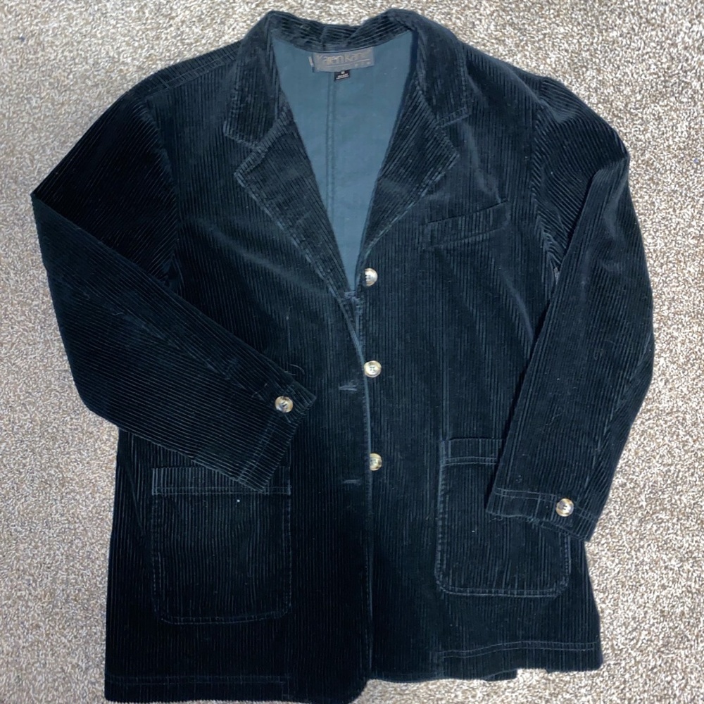 Long black corduroy coat